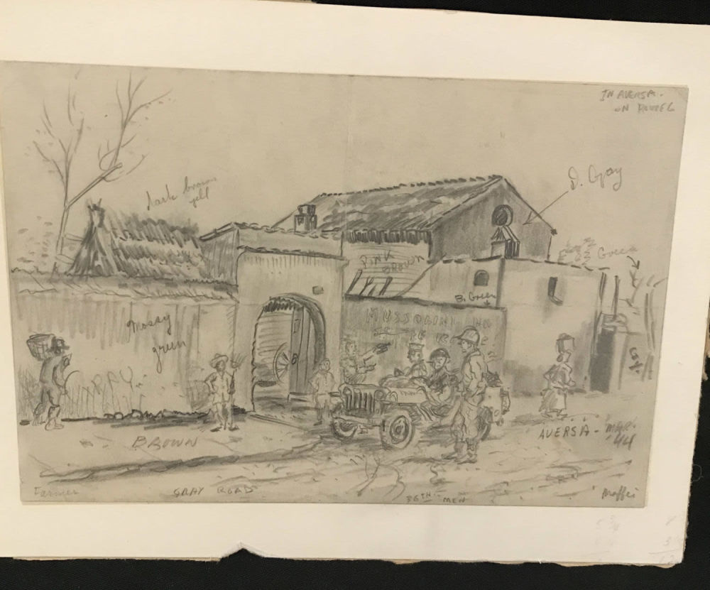 Lot 155: MAFFEI Drawing Picture Buildings Along the Route