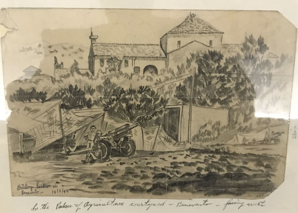 Lot 157: MAFFEI Drawing October 5, 1943 Artillery Position