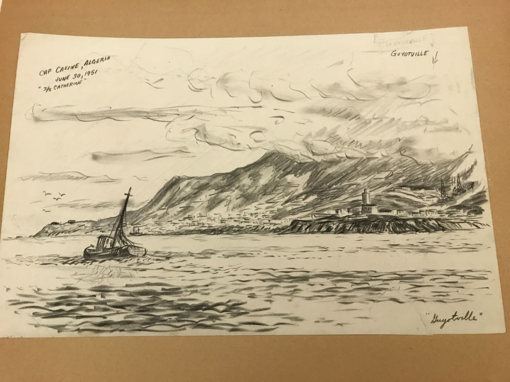 Lot 163: Maffei "Guyotville" Drawing Cap Caxine Algeria