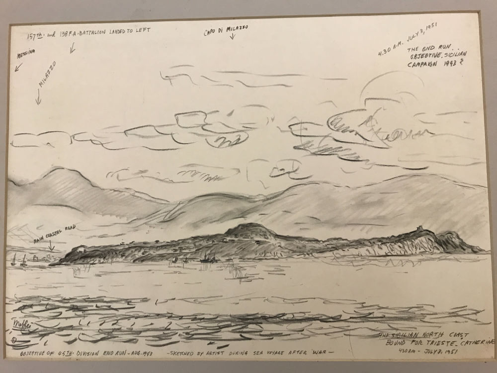 Lot 165: Maffei Signed Drawing Sicilian North Coast