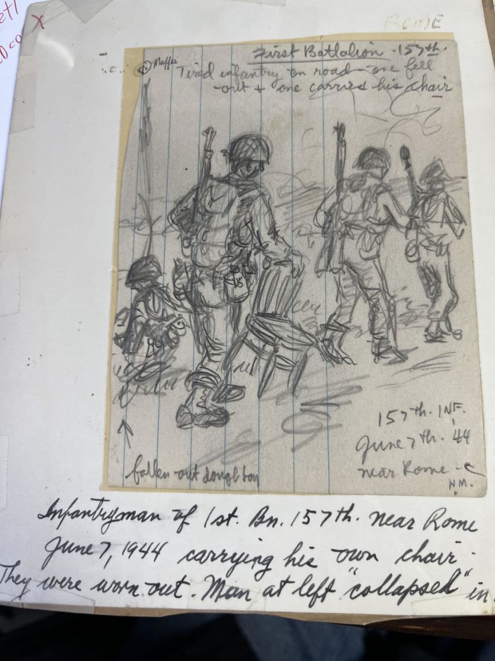 Lot 175: Maffei Drawing of Tired Infantry