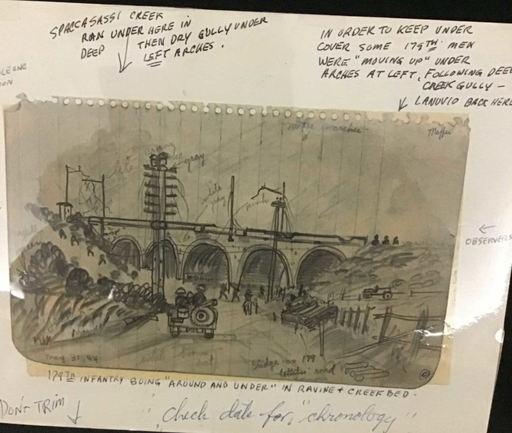 Lot 176: MAFFEI Drawing May 31, 1944 179th Infantry Going