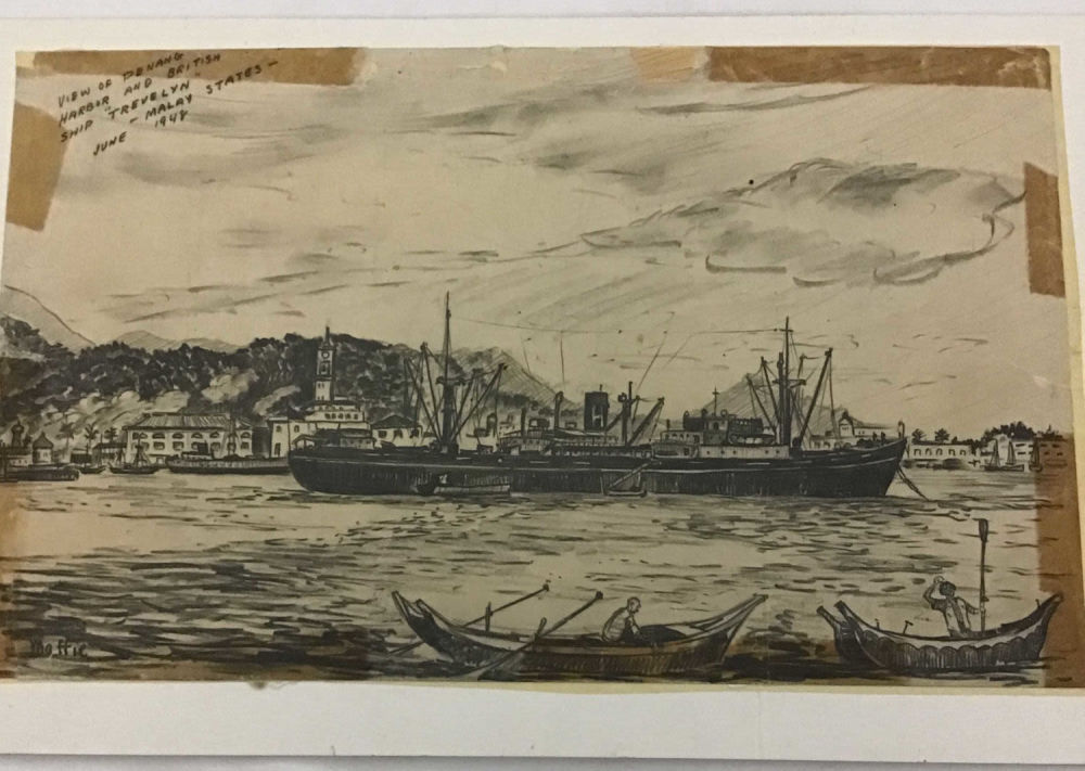 Lot 187: MAFFEI Drawing of the British Ship TREVELYNN
