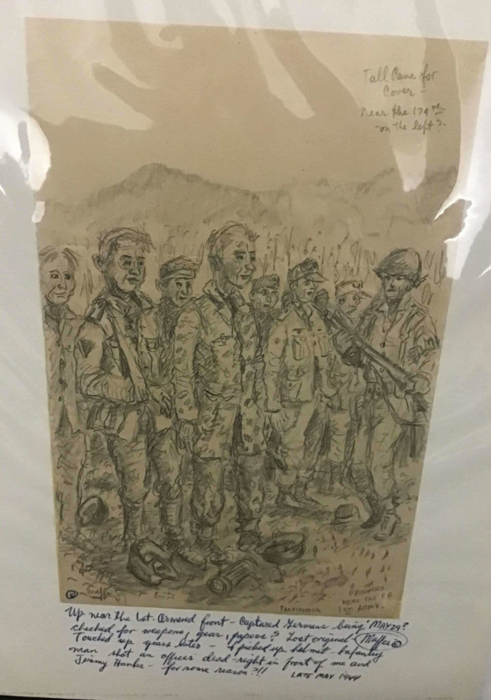 Lot 195: MAFFEI Drawing Late May 1944 Capture Germans