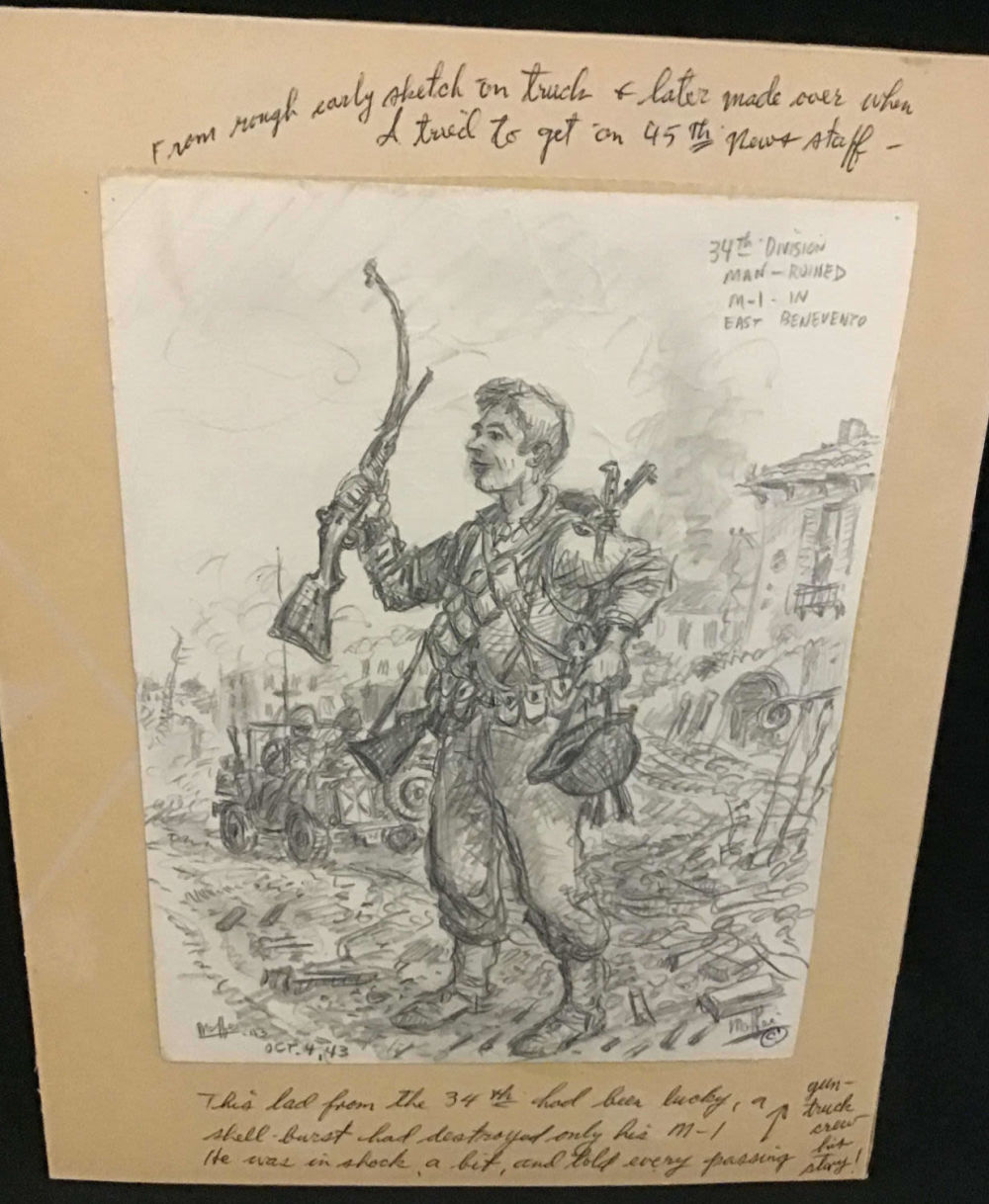 Lot 205: MAFFEI Drawing October 4, 1943 Soldier's M1