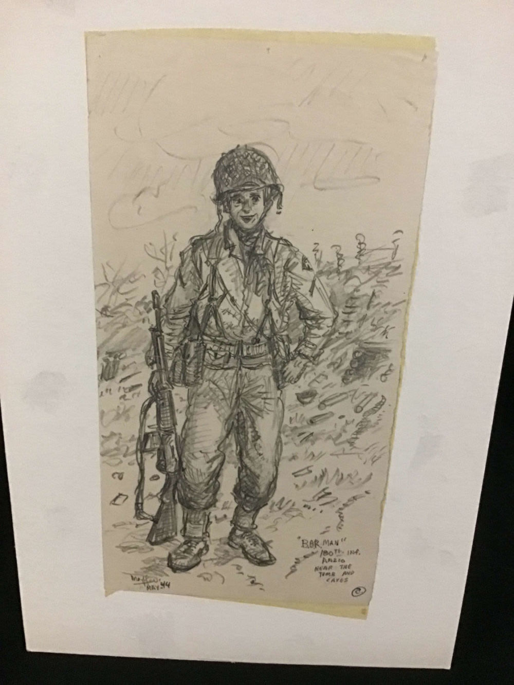 Lot 216: MAFFEI Drawing May "44 The Bar Man Anzio Browning