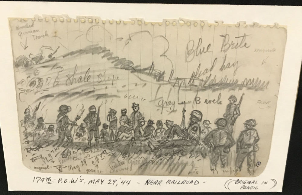 Lot 233: MAFFEI Drawing May 29, 1944 American Soldiers