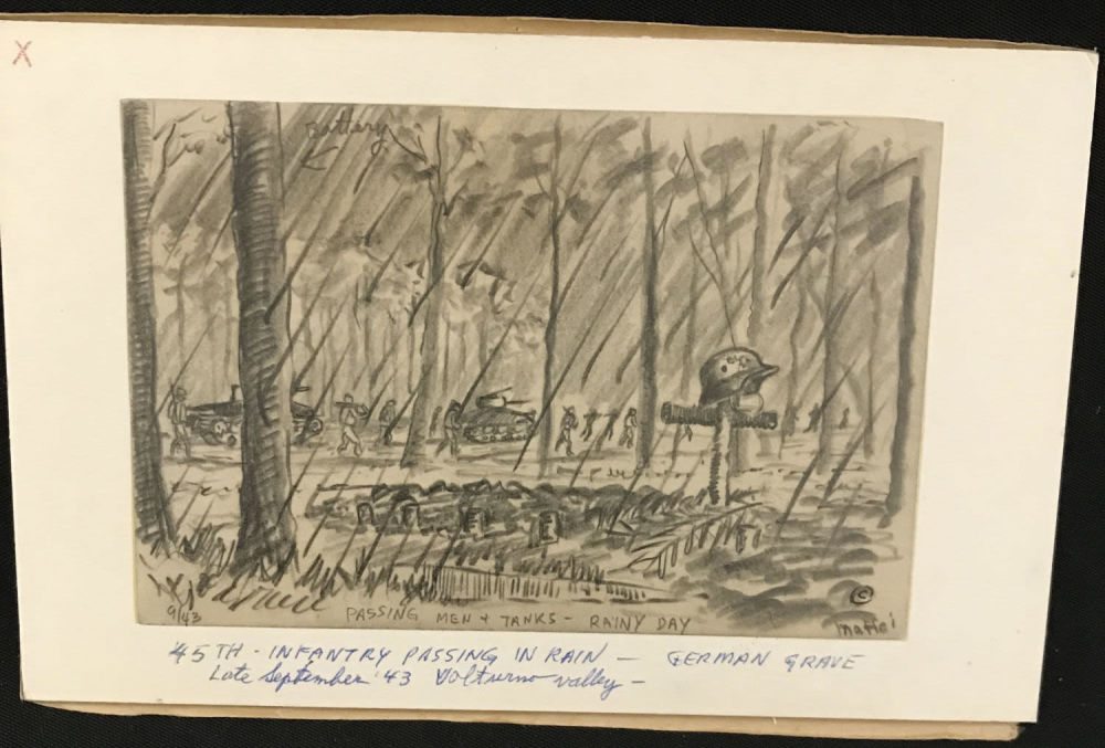Lot 238: MAFFEI Drawing September 1943 Tanks and Infantry