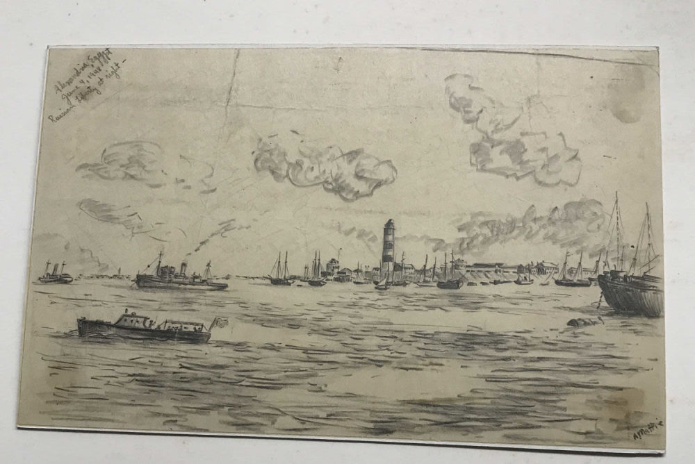 Lot 257: Maffei Pen Sketch Alexandria Egypt Russian Liberty