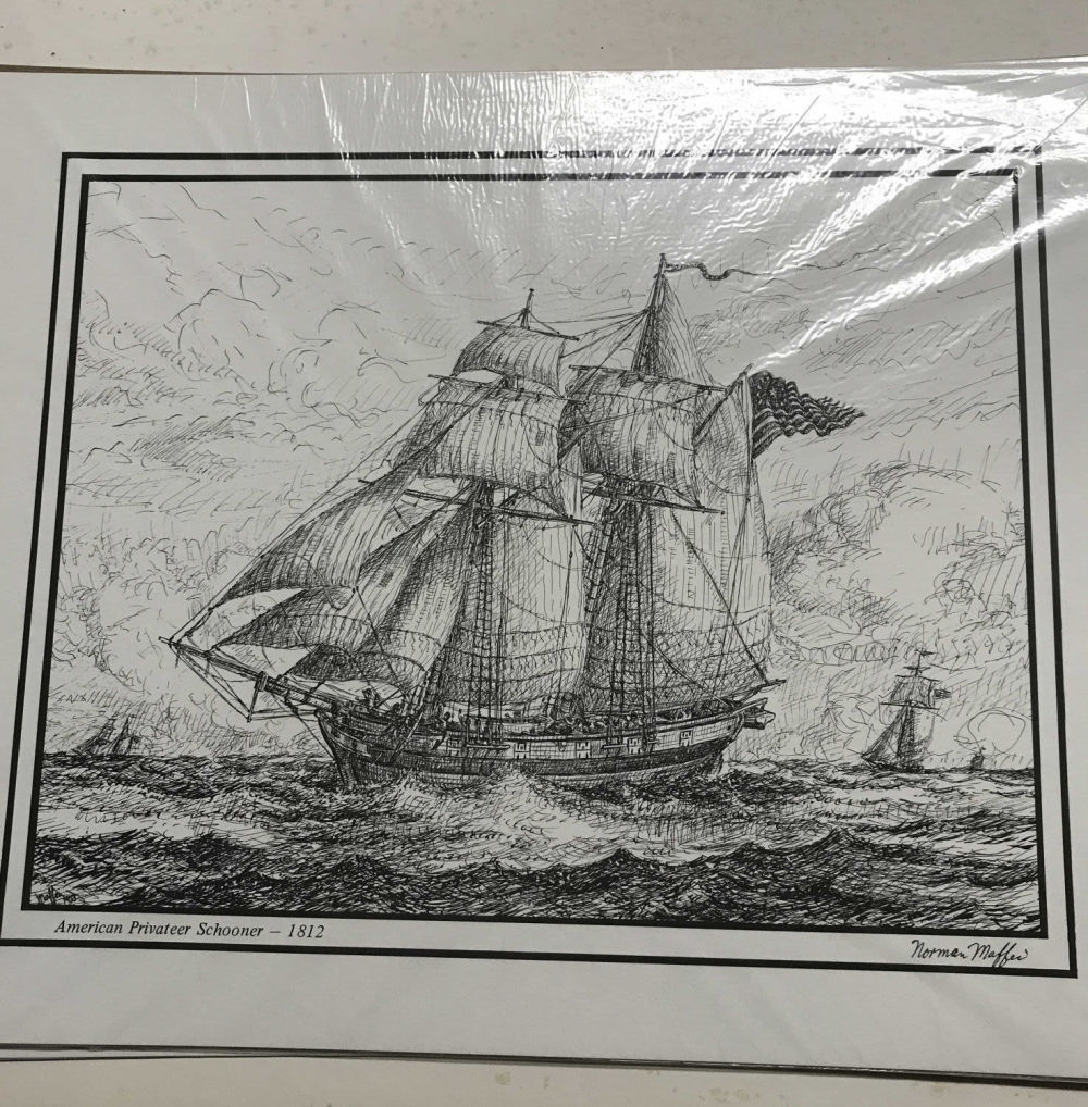 Lot 271: Maffei Prints of the American Privateer Schooner