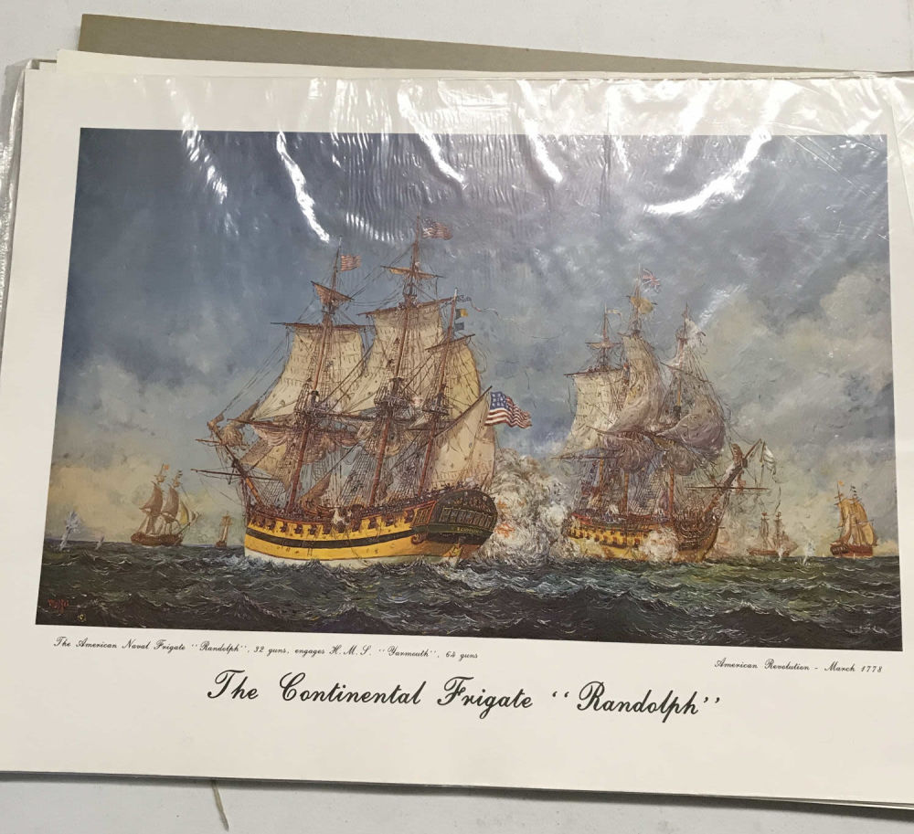 Lot 276: Maffei Colored Prints of the Continental Frigate