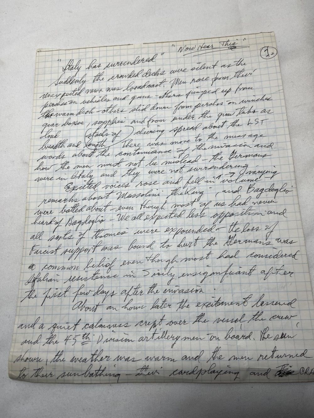 Lot 301: Italy Has Surrendered "Now Here This"