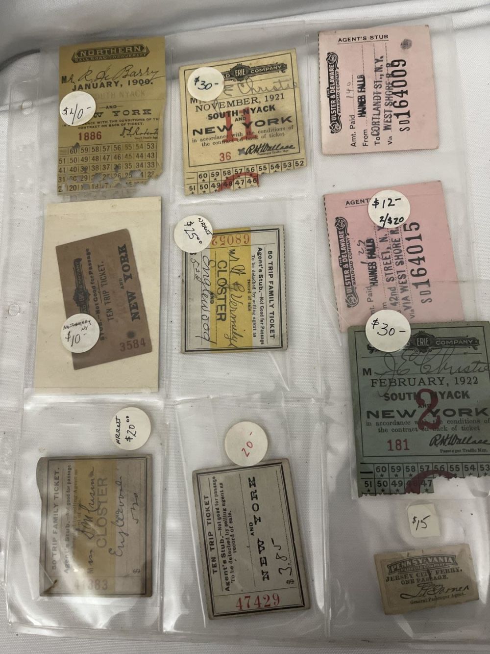 Lot 233: Early Railroad Ticket Collection