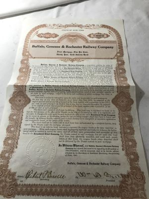 Lot 254 Stock certificate for Buffalo Genesee The Lodge Auction House
