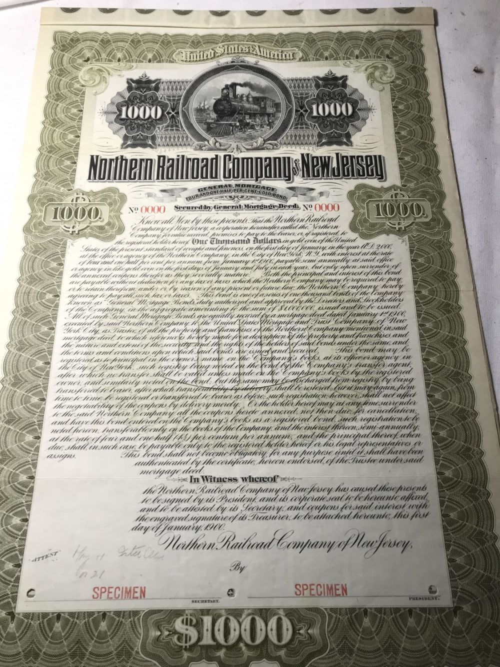Lot 257: General Mortgage Secured by Northern Railroad