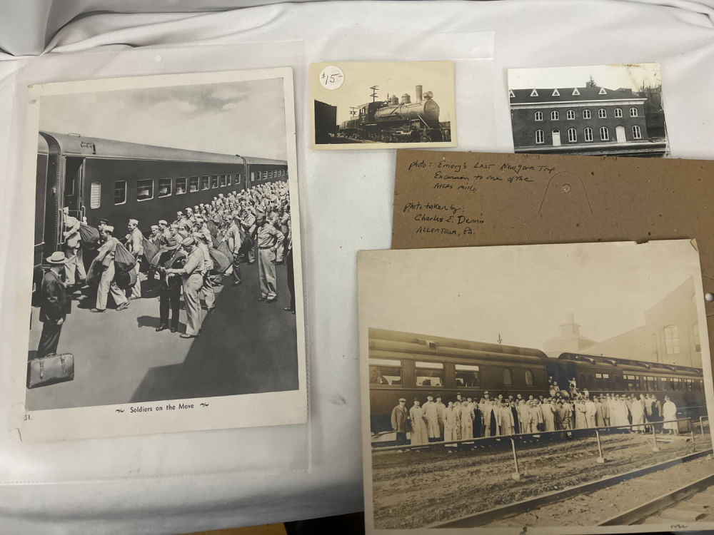 Lot 286: Vintage Railroad Photos - Soldiers on the move,