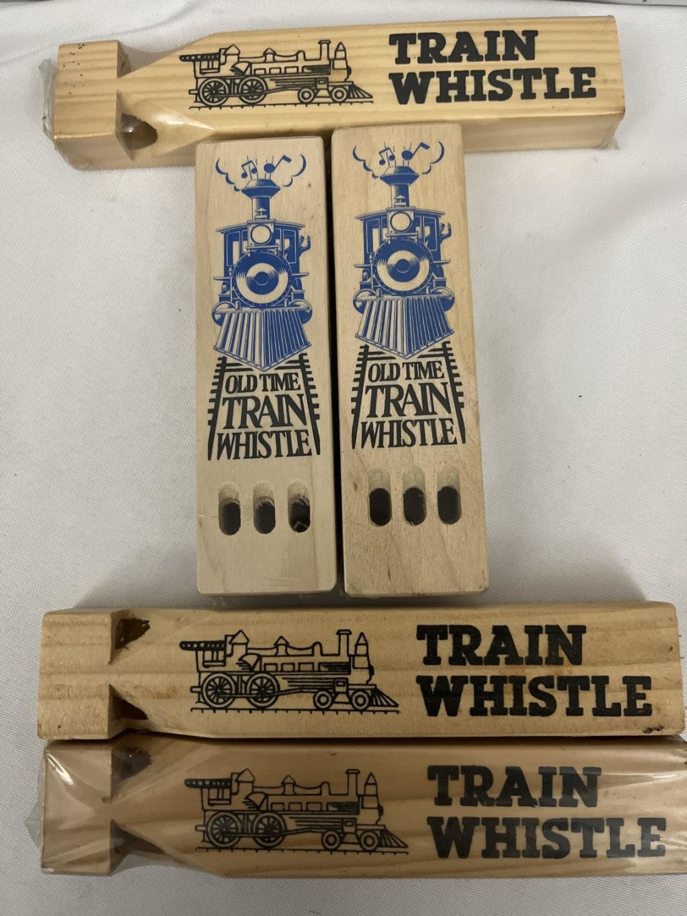 Lot 287: Vintage Childrens Train Whistles (5)