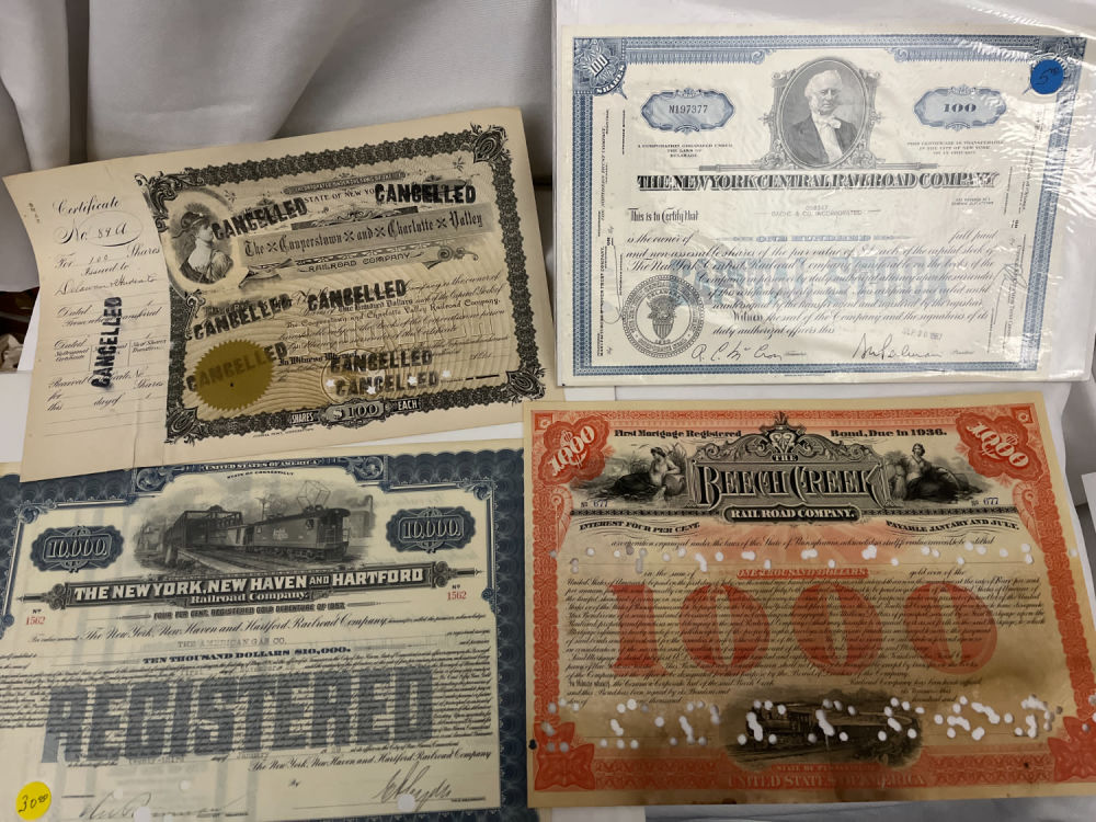 Lot 328: Railroad Stocks Collection (4)