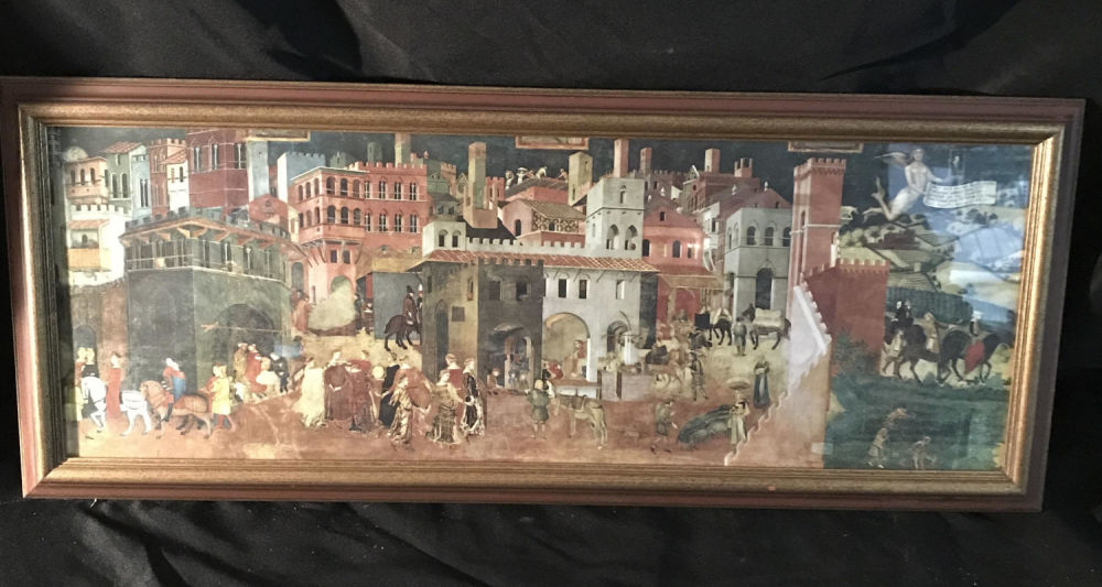 Lot 159: Roman Scene Print Wooden frame with glass