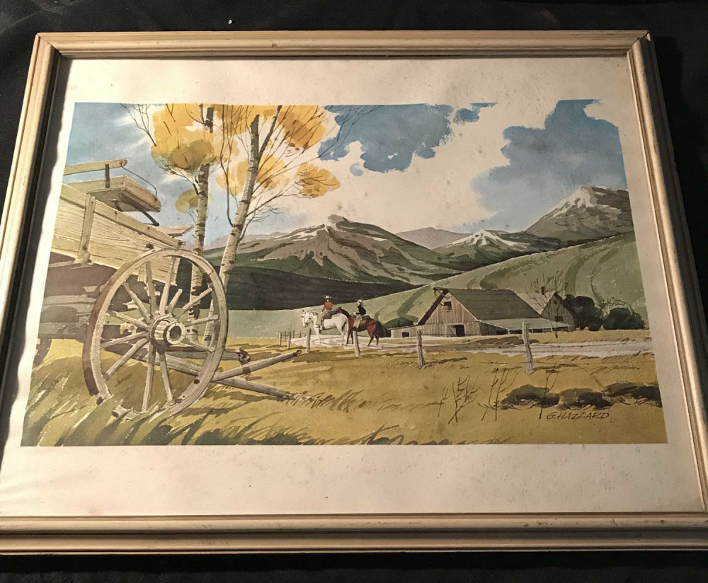 Lot 168: Watercolor Ranchers by G Hazzard - Signed