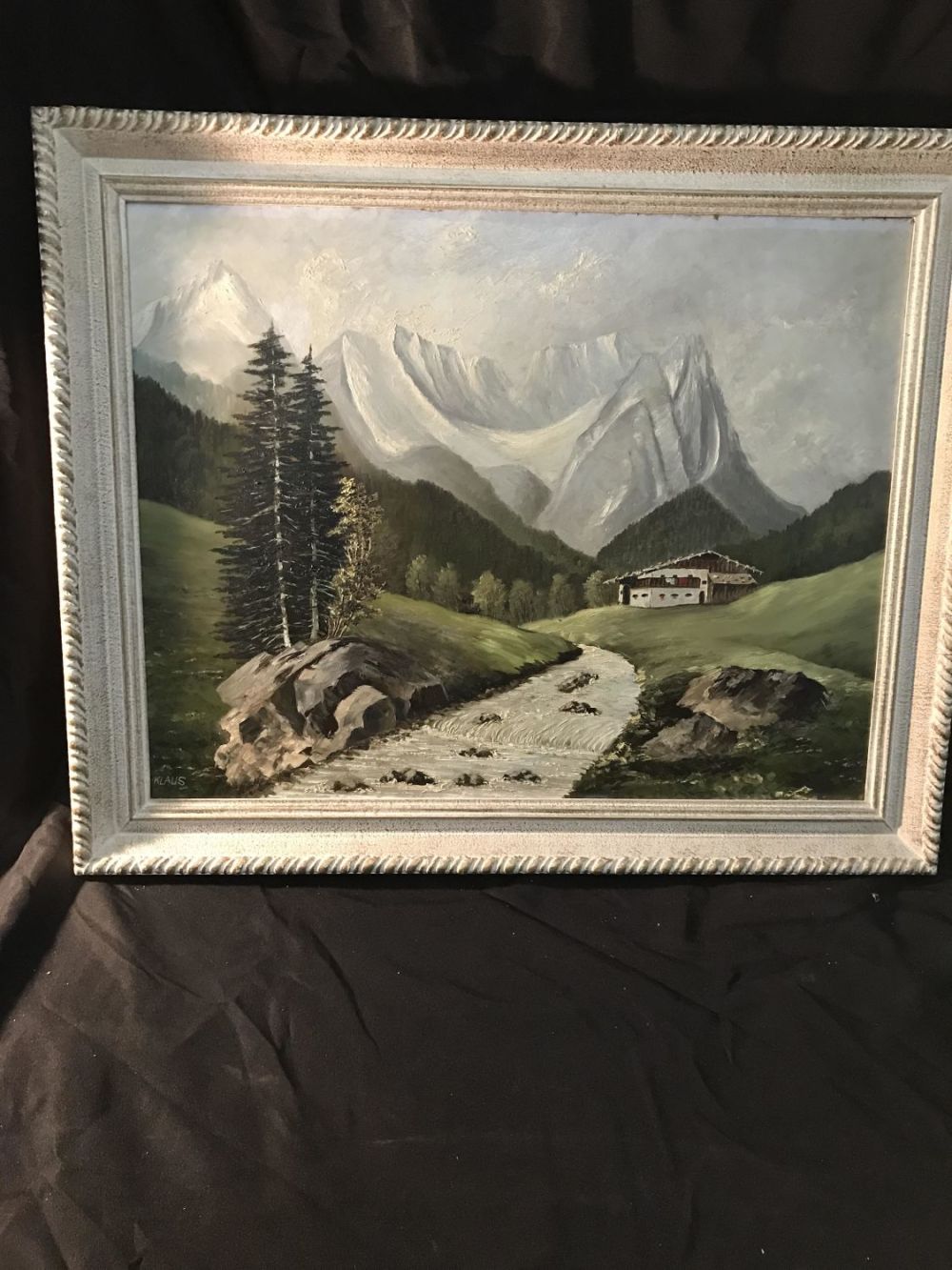 Lot 174: Klaus Oil on Board of the Alps