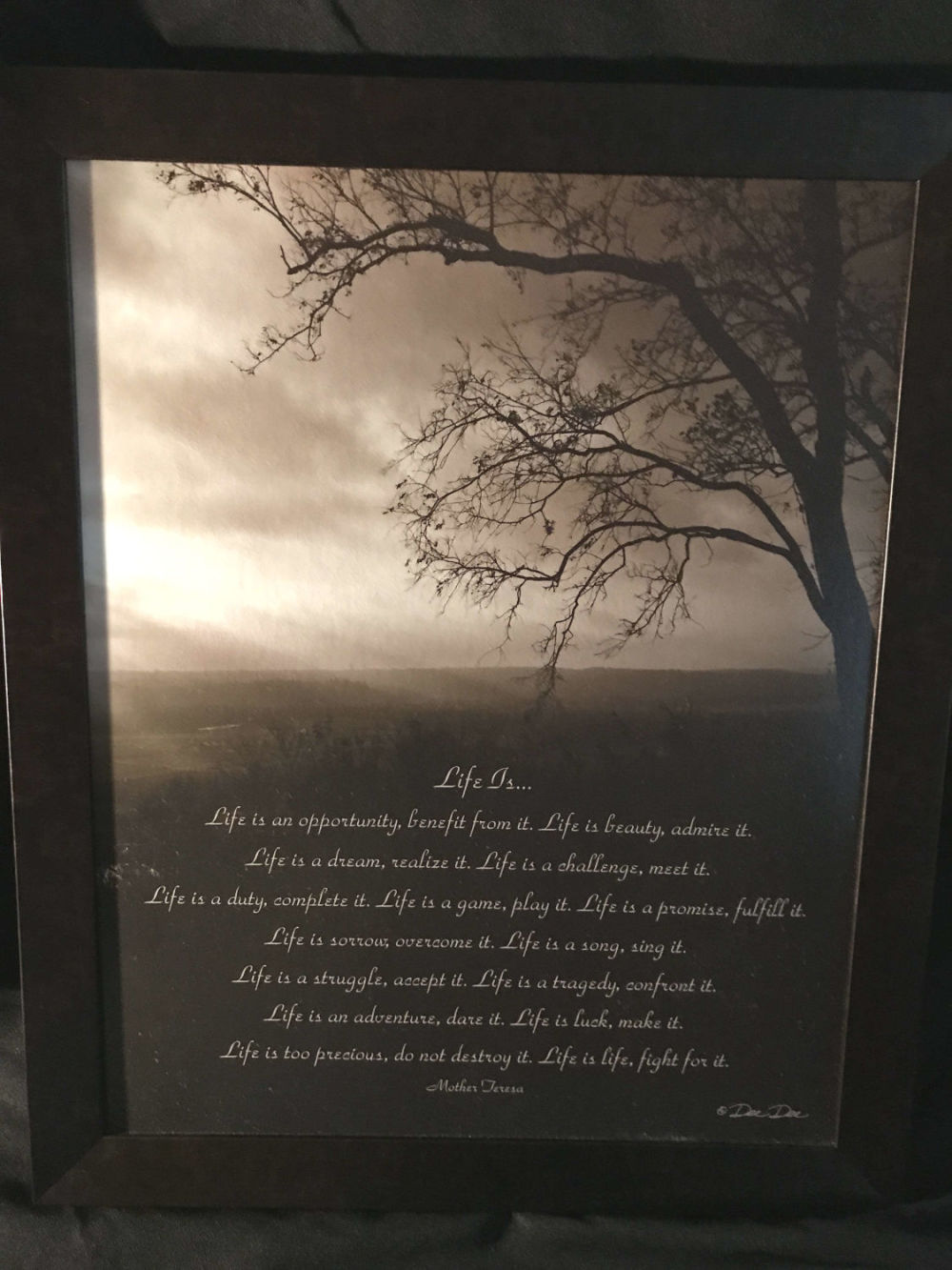 Lot 190: Words to Live by Mother Teresa, black & white