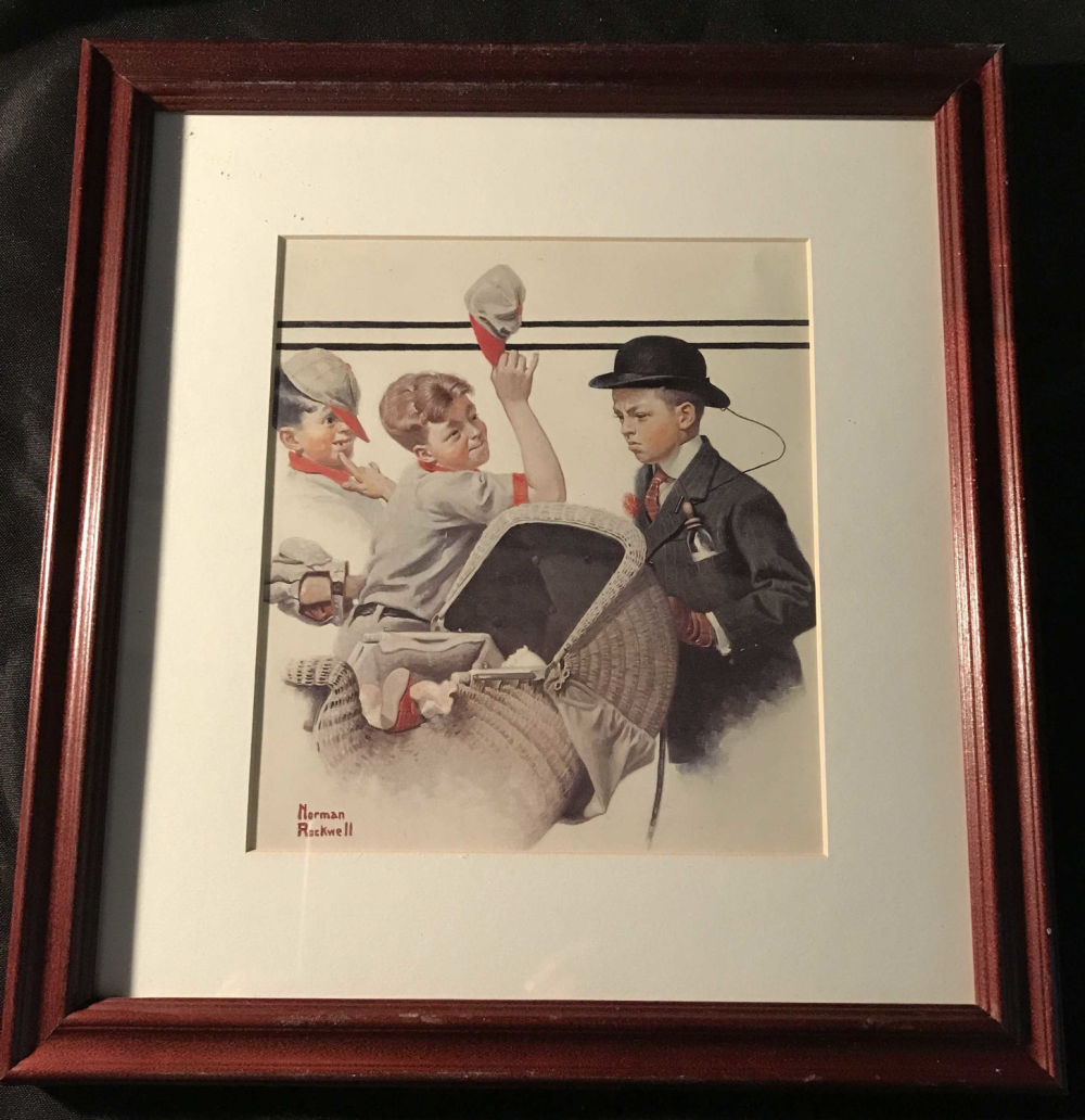 Lot 196: Norman Rockwell Boys Teasing Wood Frame