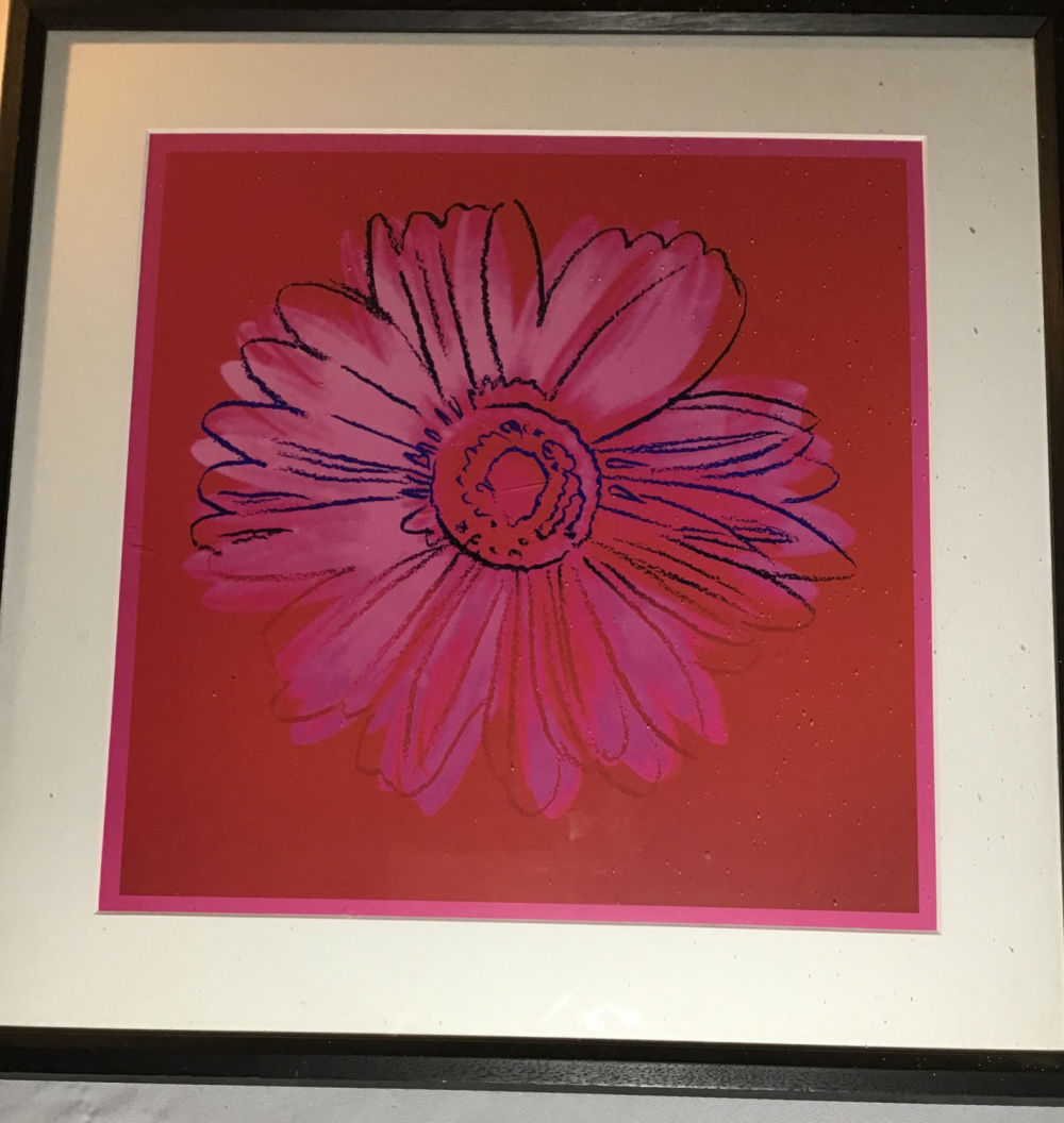 Lot 199: Framed Daisy Print Crimson & Pink