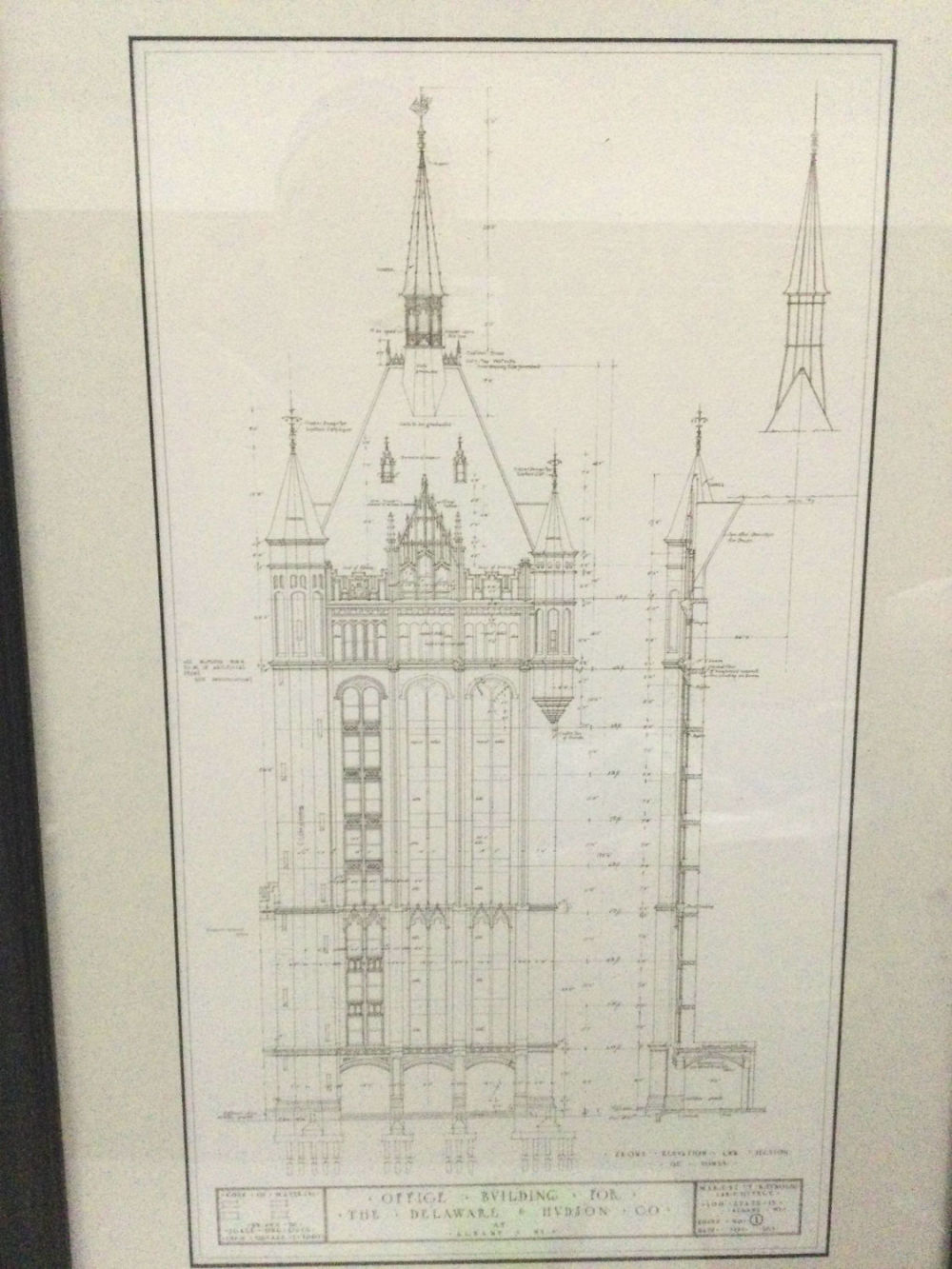 Lot 232: Framed Plans for The Delaware Hudson