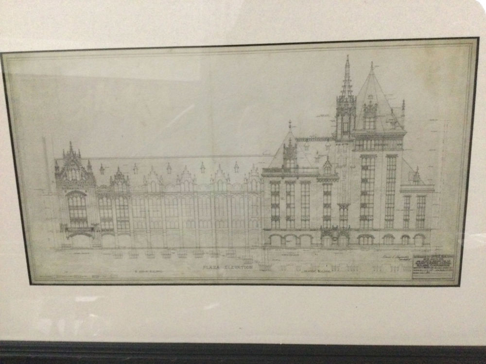 Lot 233: Framed Plans for Albany Evening Journal