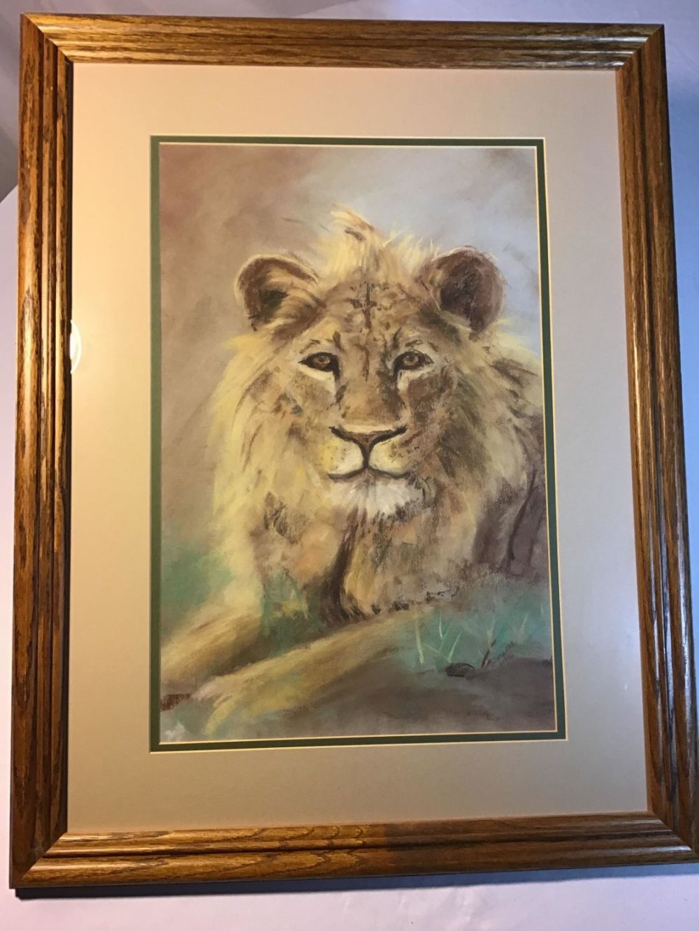 Lot 311: Pastel Lion in Frame