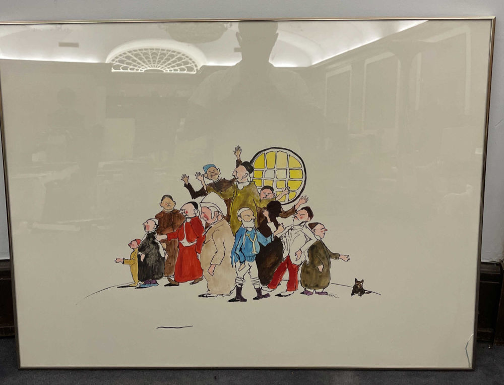 Lot 316: Vintage Think Signed Print, frame Poster Size