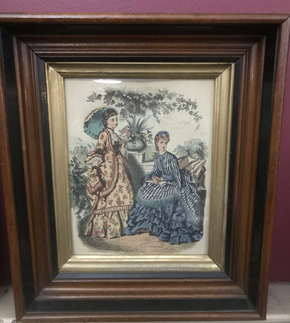Lot 337: Walnut Step Down Frame Engraving