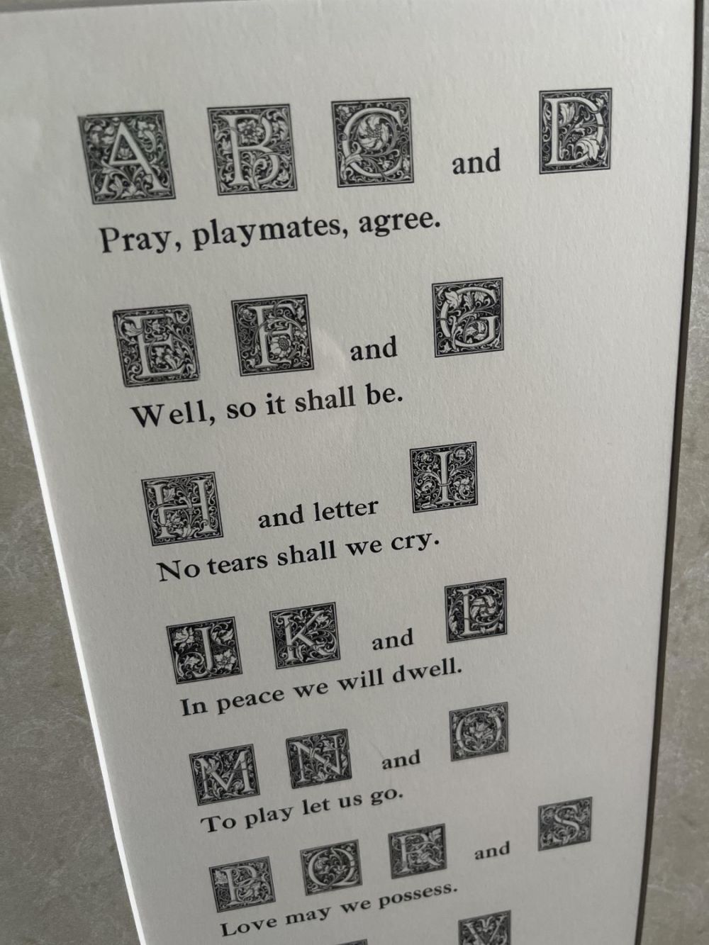 Lot 351: Framed Alphabet Poem Litho