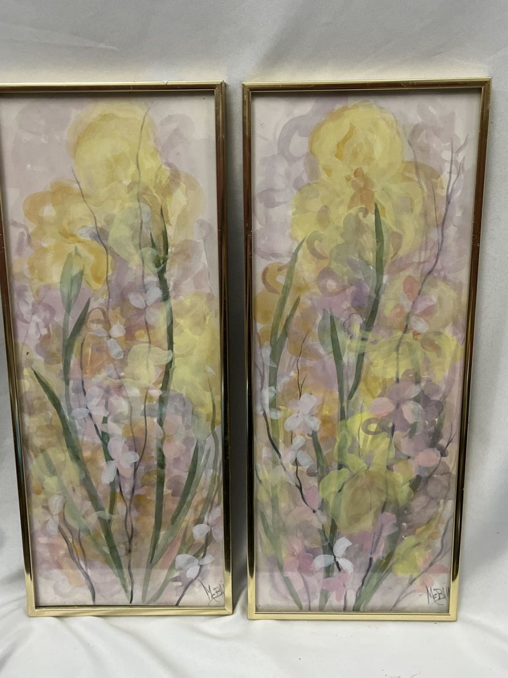 Lot 352: Bette McBain Signed Original Watercolor 2 piece