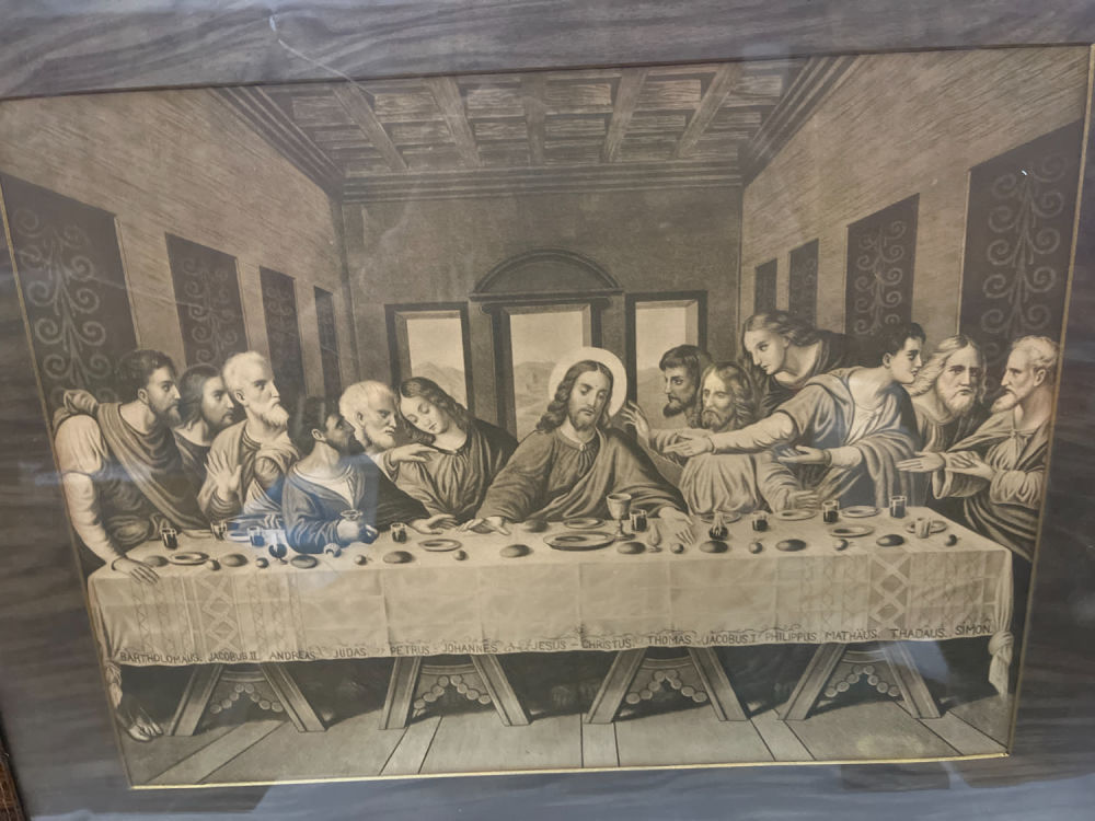 Lot 354: Vintage Last Supper Art Framed