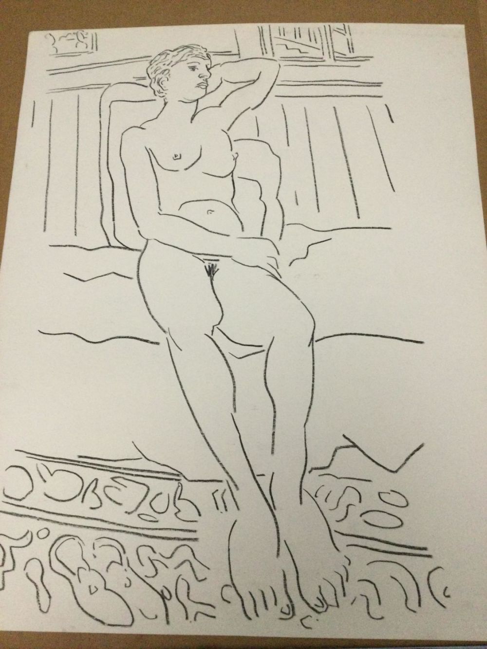 Lot 362: Achi Sullo Relaxing Nude Sketch