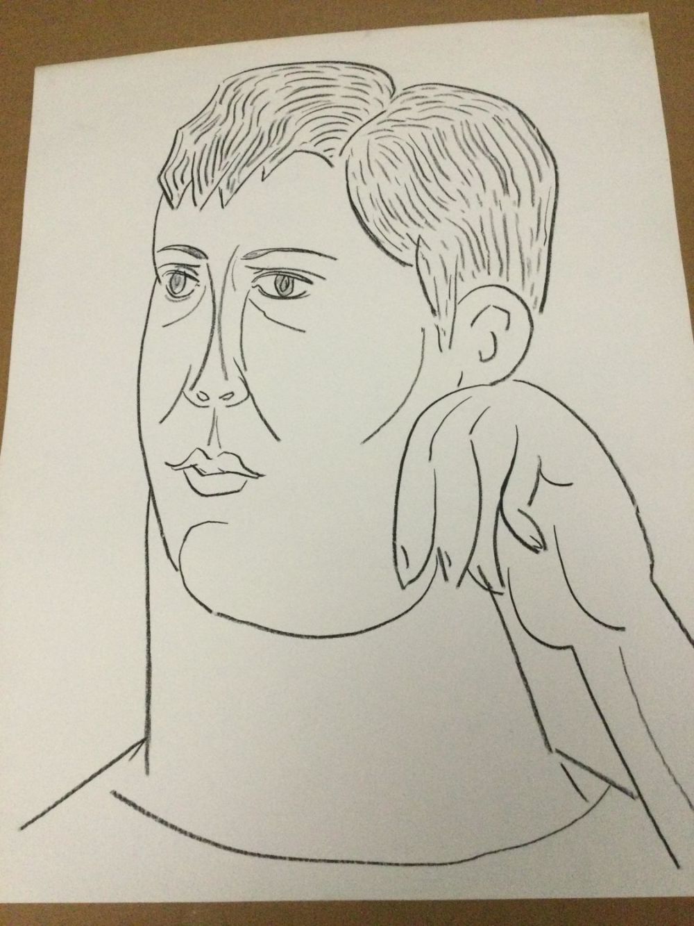 Lot 366: Achi Sullo Sketching Man in Thought