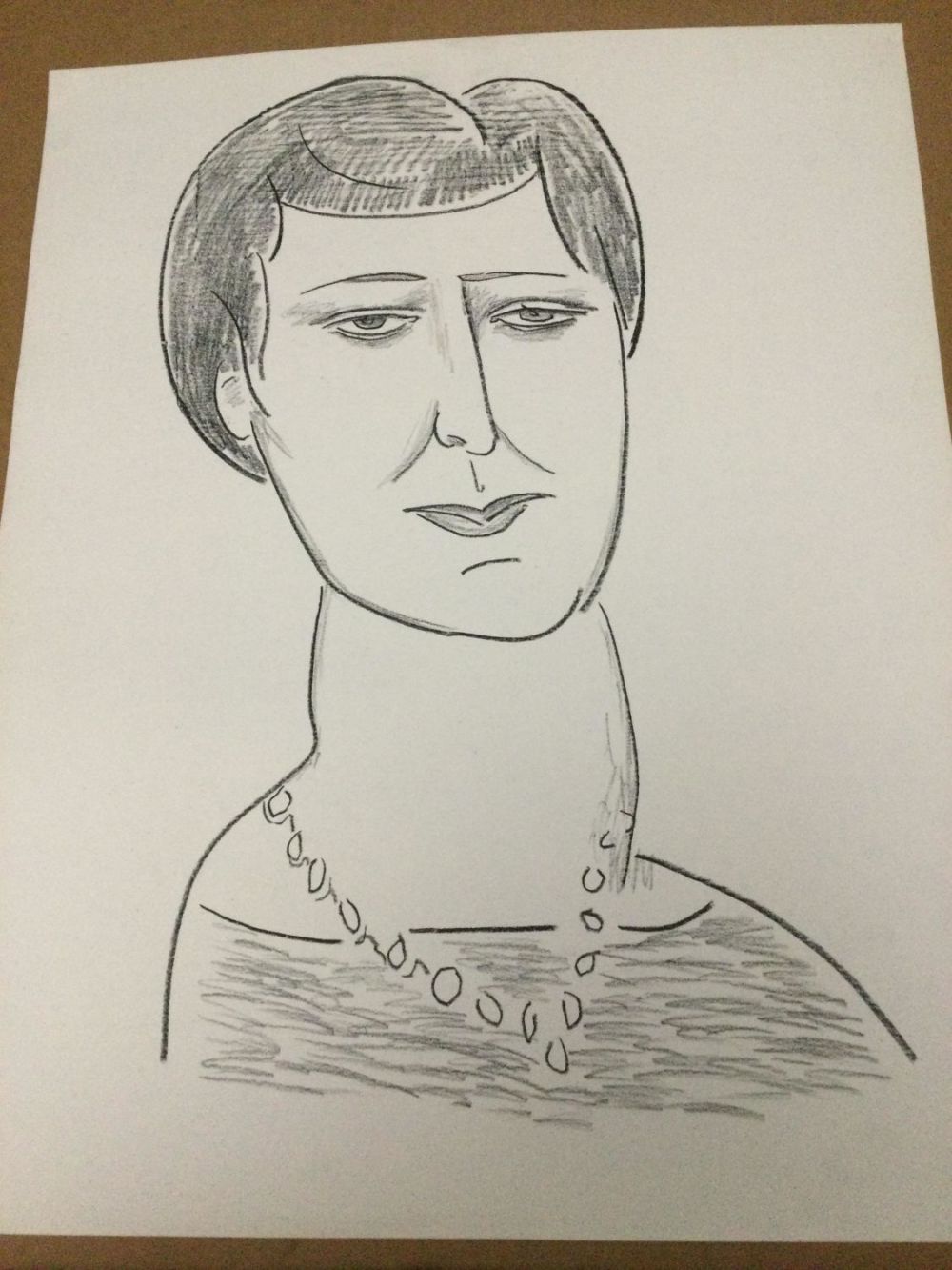 Lot 367: Achi Sullo Woman in Pearls Sketch