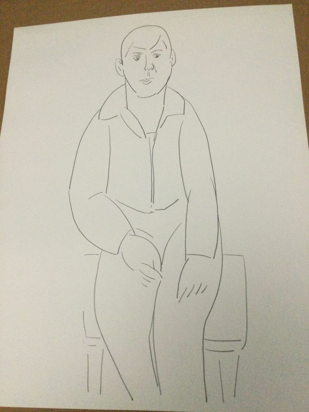 Lot 372: Achi Sullo Sitting Man Sketch