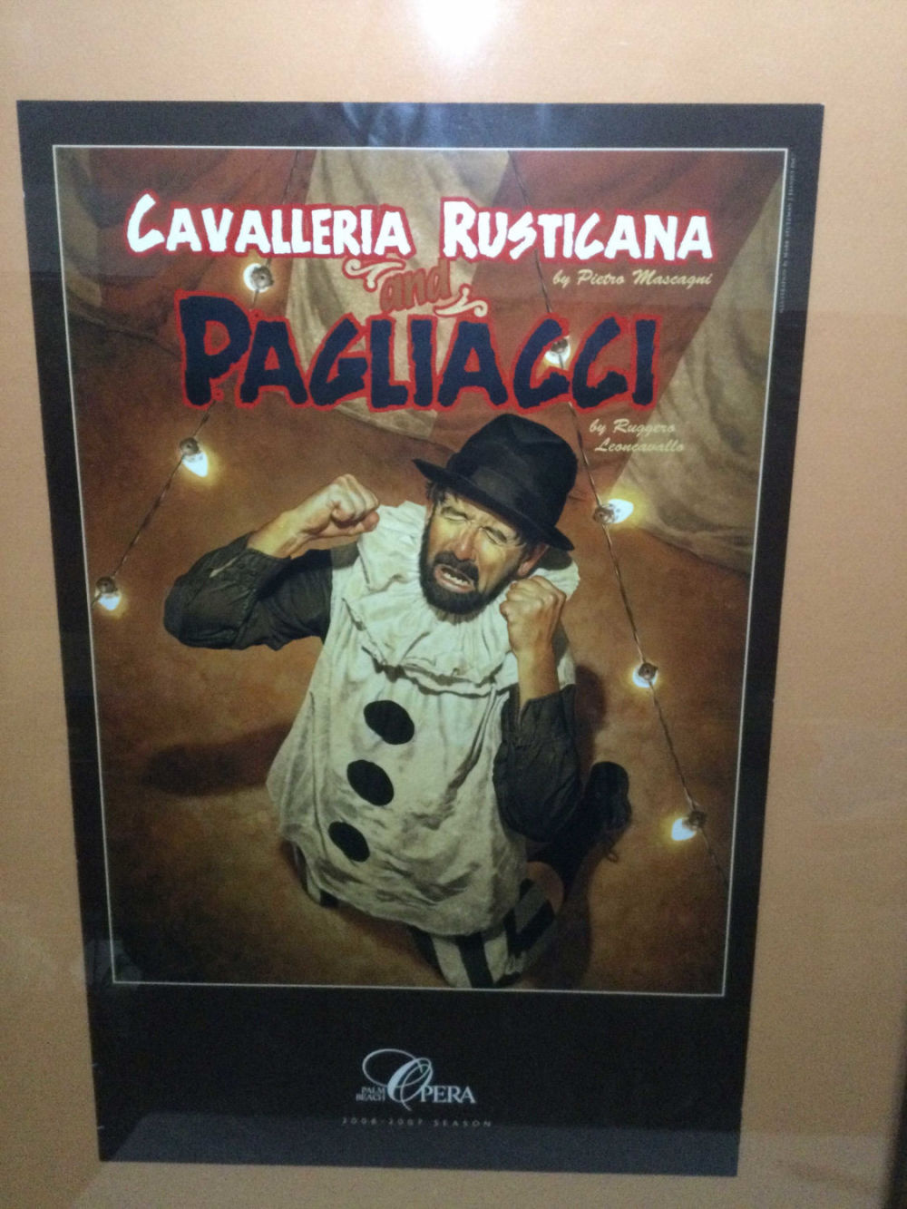 Lot 380: Pagliacci Framed Poster Palm Beach Opera