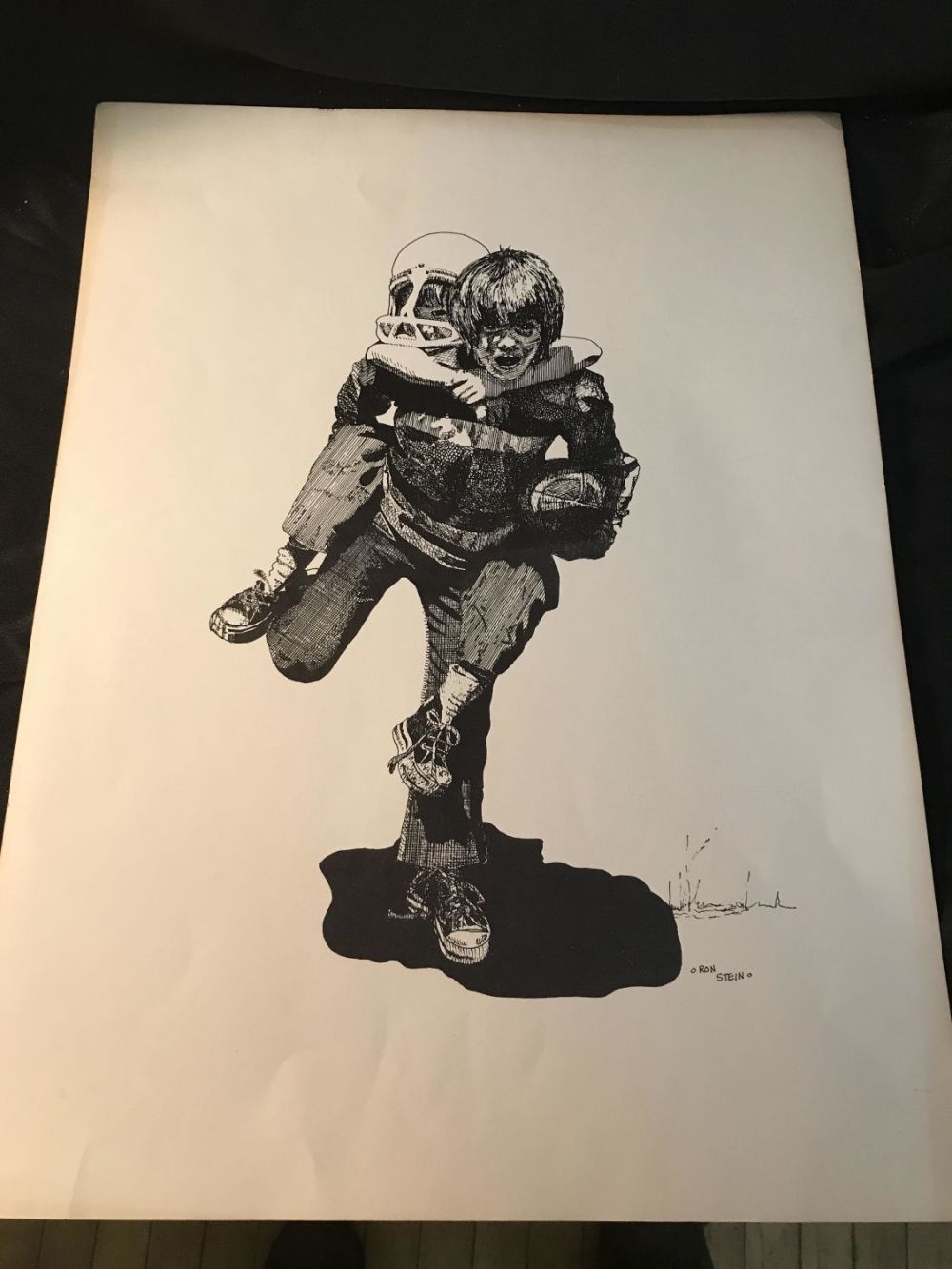 Lot 382: Ron Stein Print of Boys Playing Football