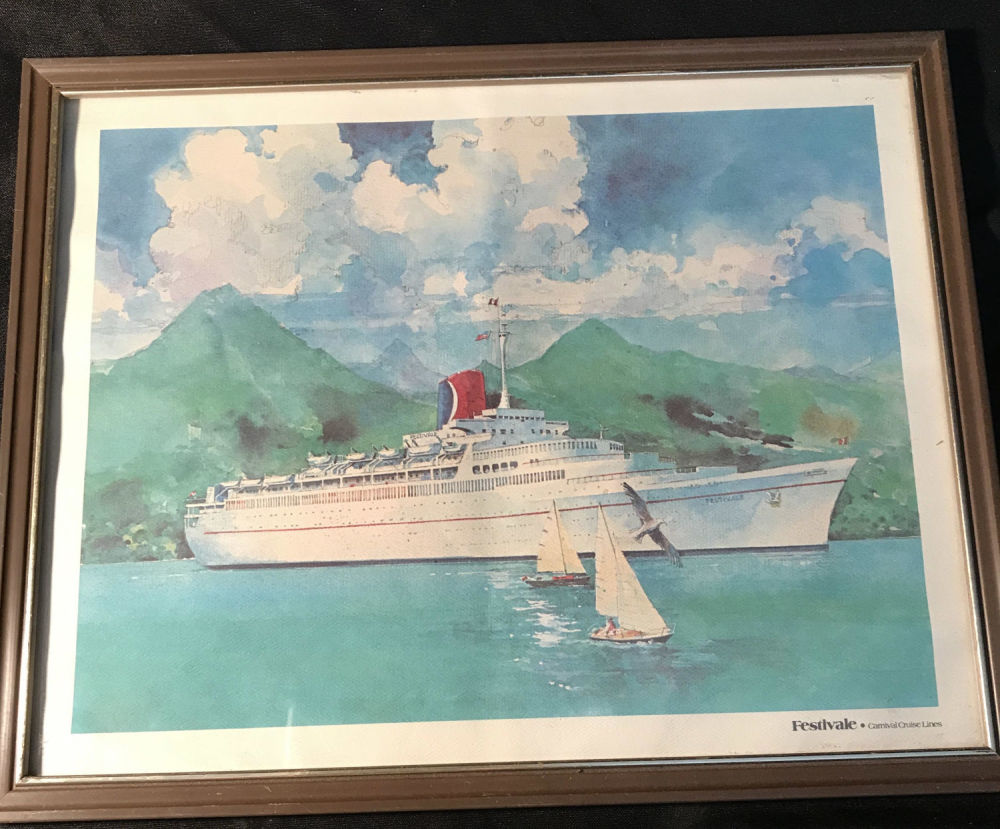 Lot 385: Carbival Cruise Ship Watercolor