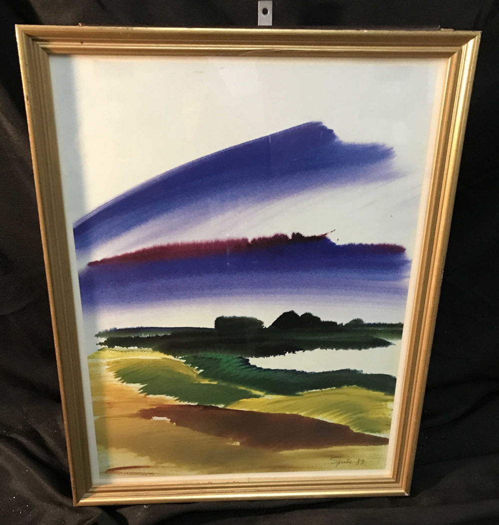 Lot 396: SREGEWARD  SPROTTE Watercolor w/ Hidden Cabinet