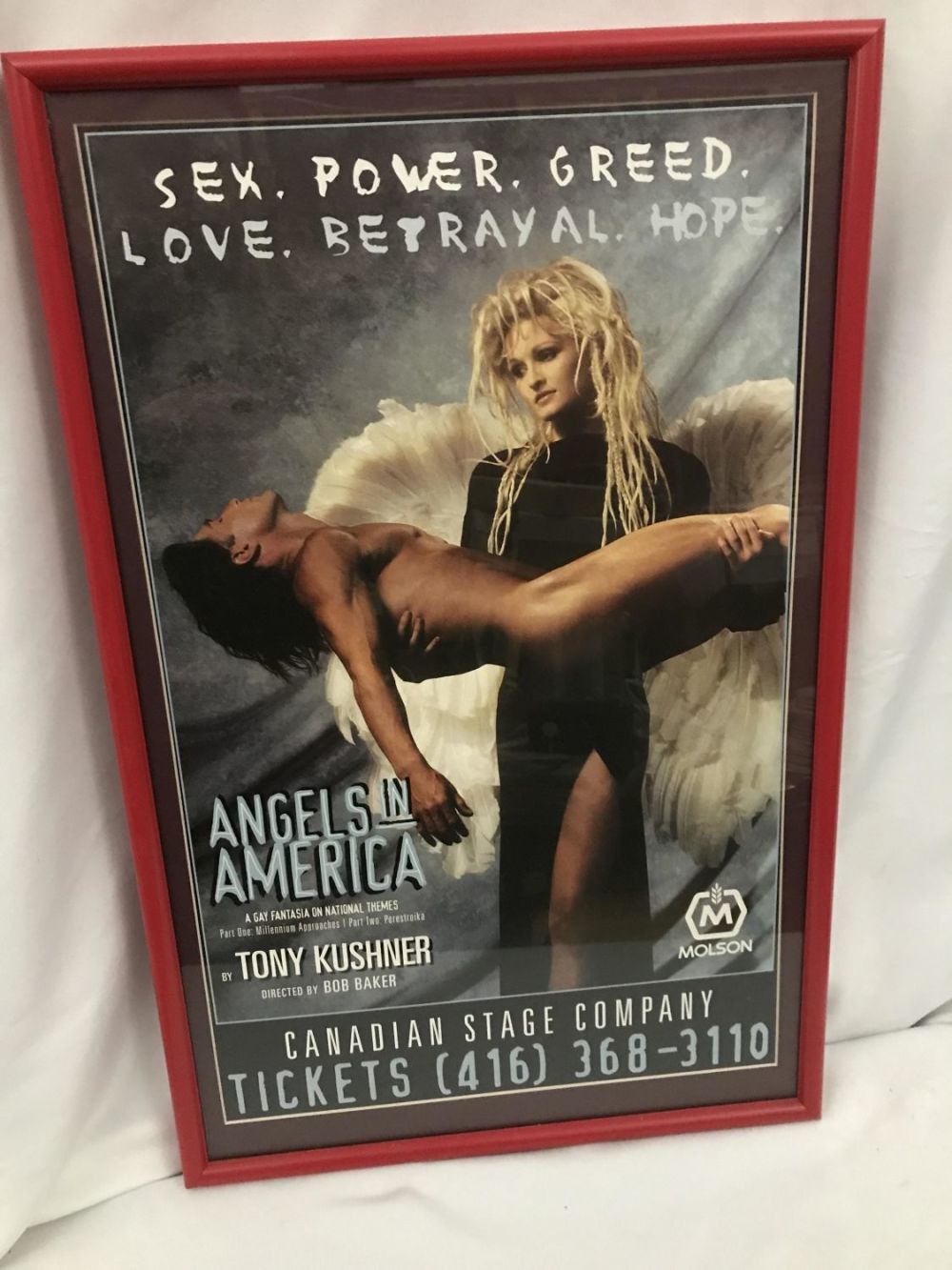 Lot 230: Framed Angels in America Stage Poster