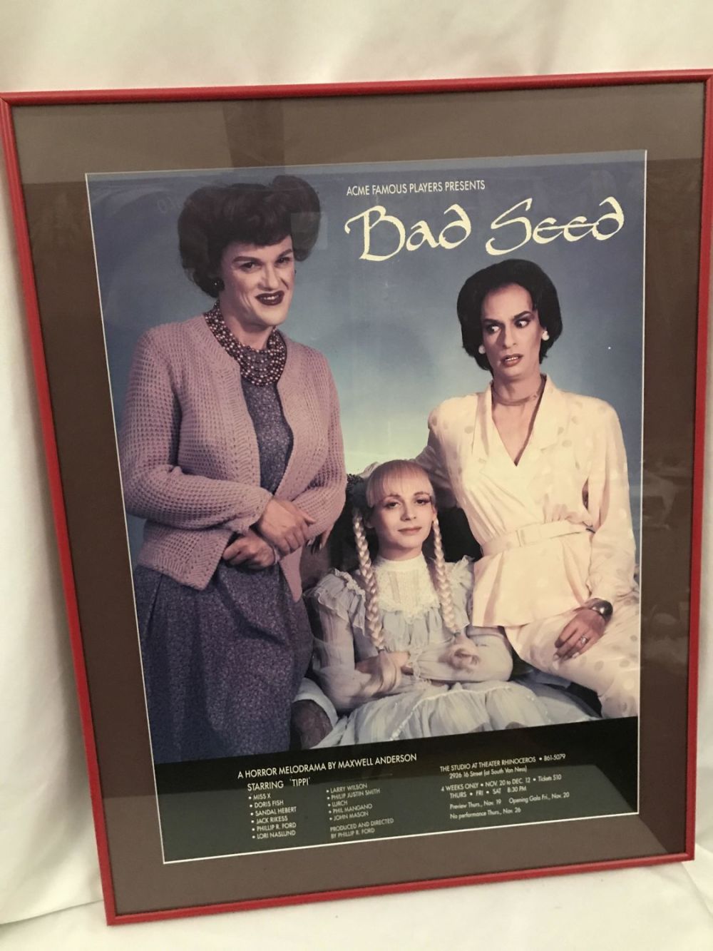 Lot 231: Bad Seed Theater Production Poster Framed