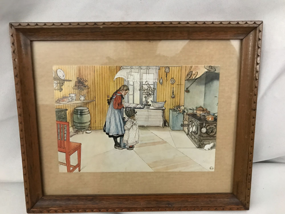 Lot 233: Carl Larsson The Kitchen Print Framed Under Glass