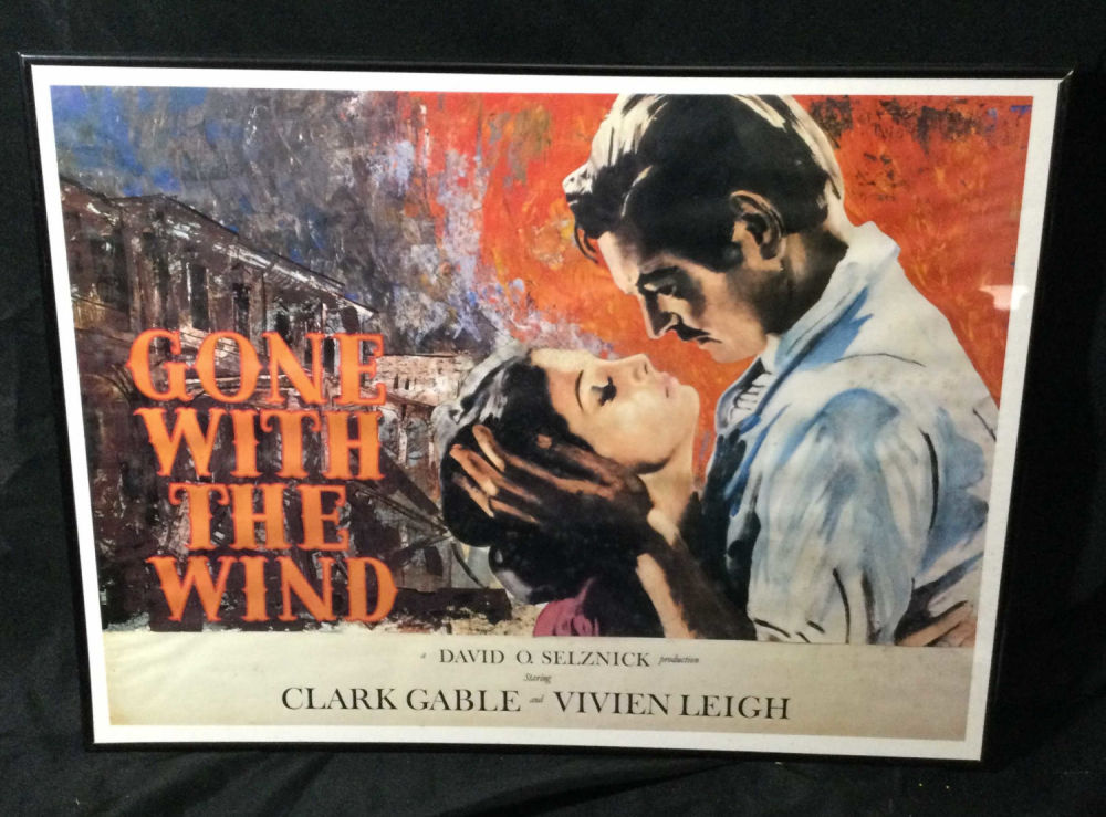 Lot 243: Framed Gone With the Wind Movie Poster