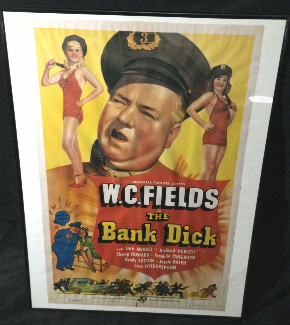 Lot 255: WC Fields Vintage Movie Poster The Bank Dick