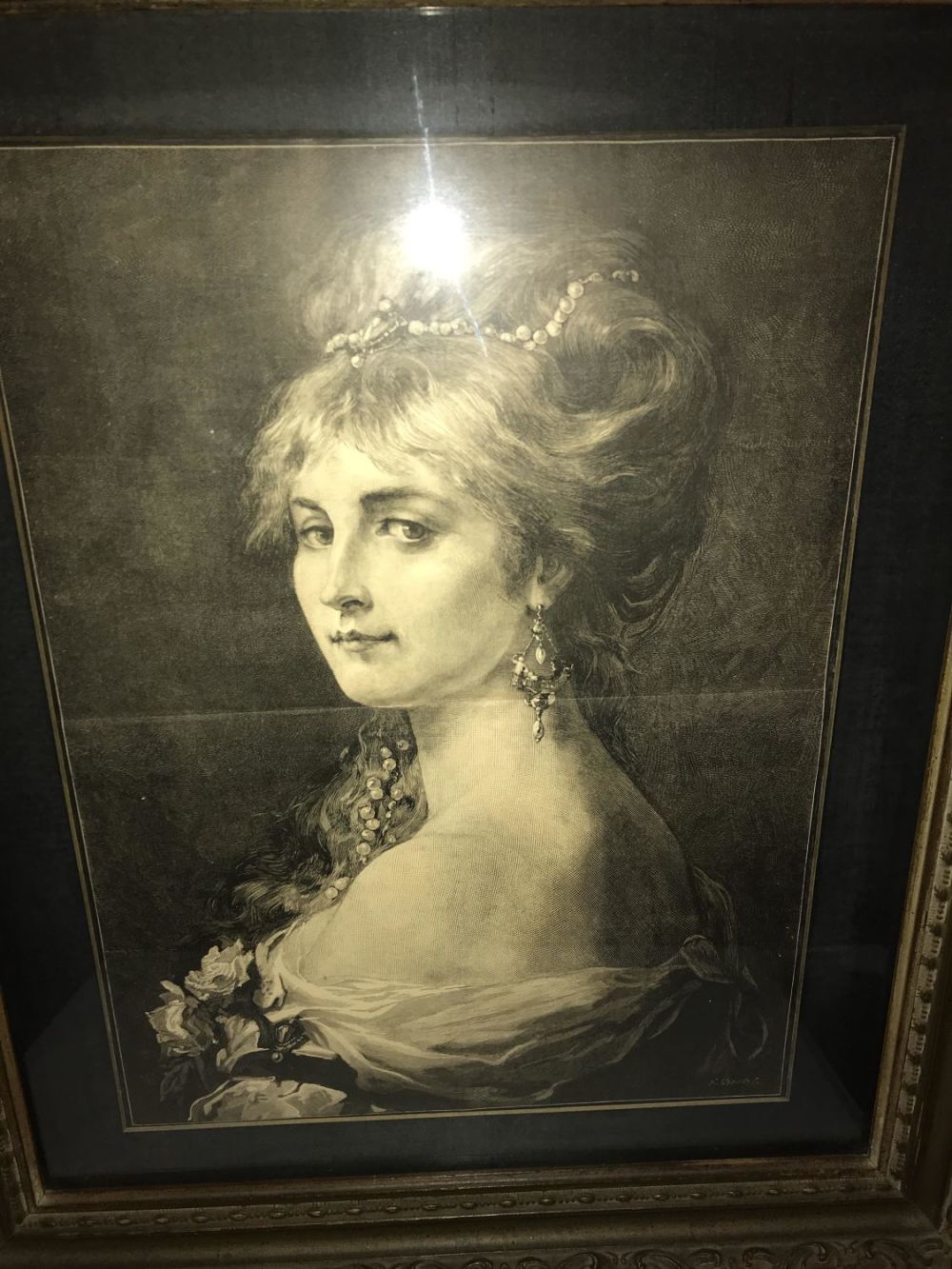 Lot 256: Victorian Beauty Framed Under Glass
